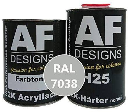 Alex Flittner Designs 2K Lack 4,5 kg Set RAL 7038 ACHATGRAU matt Holz Maschinen Industrielack LKW NFZ