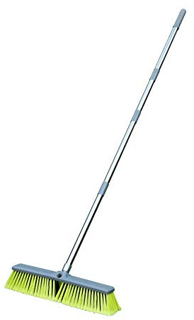 PHYEX Upgraded 18 Push Broom with Adjustable Long Handle, Total Length is 55, Multi-Surface Floor Scrub Brush for Cleaning Deck, Patio, Garage, Driveway