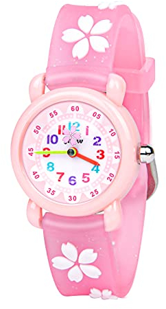 Vicloon Montre Enfant,Montre-Bracelet étanche pour Enfant Mouvement à Quartz,Conception de Dessin animé 3D, Montres Numérique pour 3 Ans à 11 Ans Fille Garçon (Imprimé Rose)