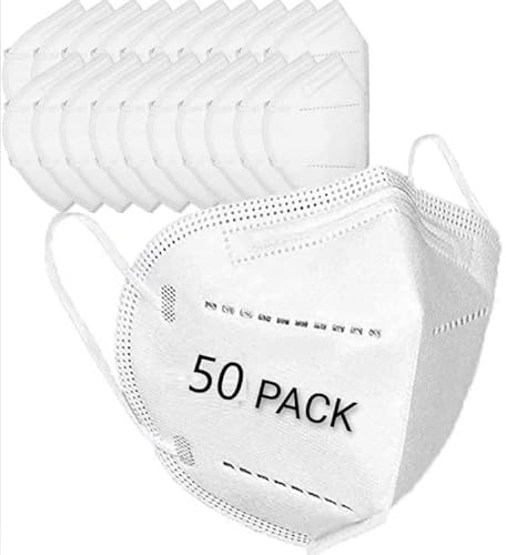 FFP2 Masks, Disposable FFP2 / KN95 Face Mask, 5-Layer Filtering FFP2 Face Masks EN149: 2001 + A1: 2009 Mouth and Nose Protection Masks FFP2 (50)