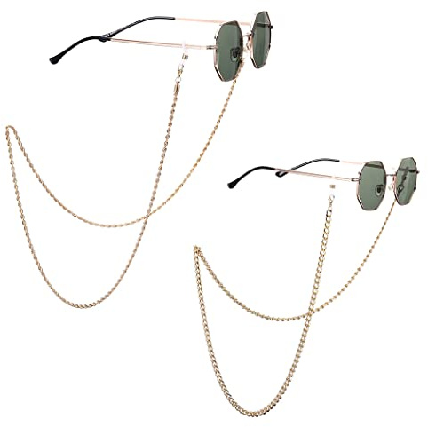 Bohend Mode Glaskette Gold Twist Gesichtsmaskenkette Frauen Sonnenbrillen Kette Zubehör Für Glas und Gesichtsmasken (2 PCS)
