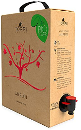 Vino rosso Bag In Box Merlot Biologico 3 Litri