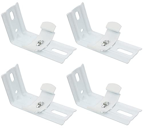 DOITOOL Vertical Blind Brackets : 4Pcs L- Shaped Brackets Blinds Curtain Track Mounting Clip Extension Frame, Ideal for Home Use (4pcs White)