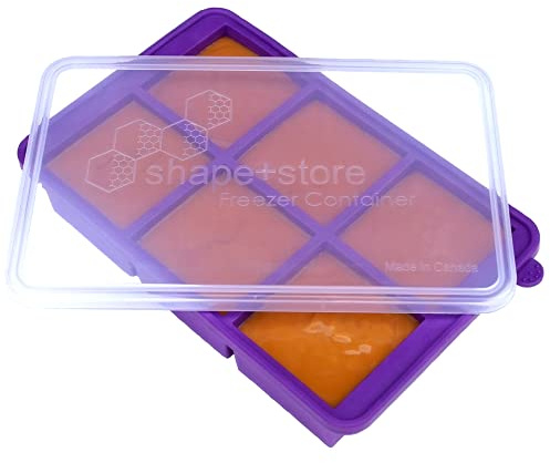 Shape+Store Soup Master - Contenitore per congelatore, capacità massima, 6 tazze, per congelare zuppe, pasta, salse o dessert, viola, extra large