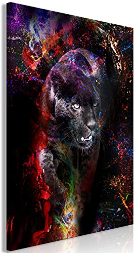 murando - Akustikbild Jaguar Bilder Akustikschaum Hochleistungsschallabsorber Schallschutz Leinwand 1 tlg Wandbild Raumakustik Schalldämmung Abstrakt Tiere schwarz bunt g-C-0338-b-a