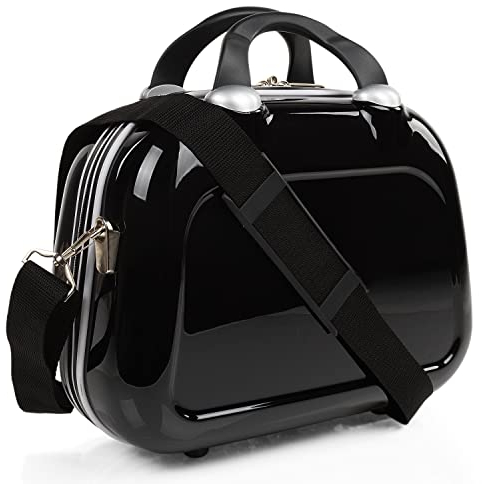 SKPAT - Kosmetikkoffer Hartschale Groß, Beautycase Damen, Trolley & Handgepäck Koffer: Beauty Case Hartschale, Kosmetik Koffer, Kosmetiktasche Groß - Ideal für Reisen!, Schwarz