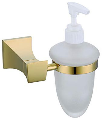 Handtuchhalter für das Badezimmer Gold Badezimmer Zubehör Set Toilette Bursh Halter Gold Polierter Handtuch Ring Bad Ecke Regal Wandhalterung Badezimmer Produkte Haken (Color : Soap Dispenser)