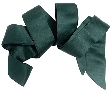 Maya Deluxe Damen Womens Sash Ladies Satin Waist Tie Ribbon Bow Accessory For Bridesmaids Bridal Wedding Prom Evening Occasion Belt, Emerald Green, L-XL EU