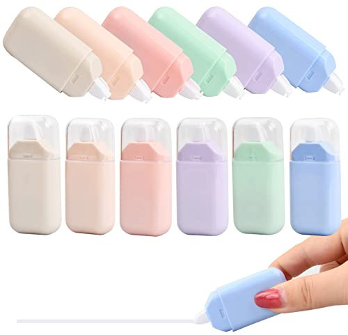 Xzeemo 12 Stück Mini Korrekturroller Set, 4 m x 5 mm Korrekturmaus, Roller für Studenten Kinder, Schule Büro (A)