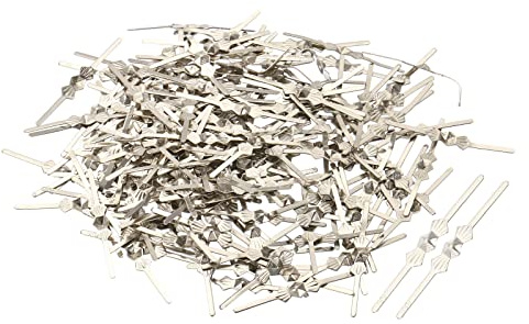PATIKIL 200 Paquete Candelabro Conector Clip 25mm/1 Longitud Plateado | Candelabro Corbatín Pasador, Reemplazo para Fijación Cristales Lámpara Techo Luz Piezas
