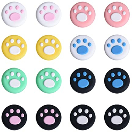 BOBOZHONG Capuchon de Joystick,16 PCS Capuchons de Pouce en Silicone Capuchon de Stick Analogique Ensemble de Poignées de Pouce pour Switch/OLED/Lite/Manette