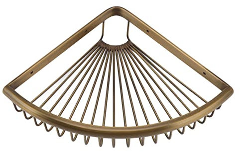 Sluffs Portaoggetti da Doccia Ad Angolo Vintage, Scaffale Triangolare in Ottone Scaffale da Bagno Scaffale Angolare per Bagno Organizer per Cestini in Ottone E Portasapone per Shampoo