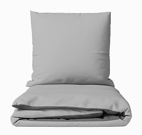 Leonado Vicenti Bettwäsche - Set für Ehebett 200x220 cm Deckenbezug Bettbezug Einfarbig Wendebettwäsche 2X(80x80 cm) Kissenbezug pflegeleicht mit Reissverschluss