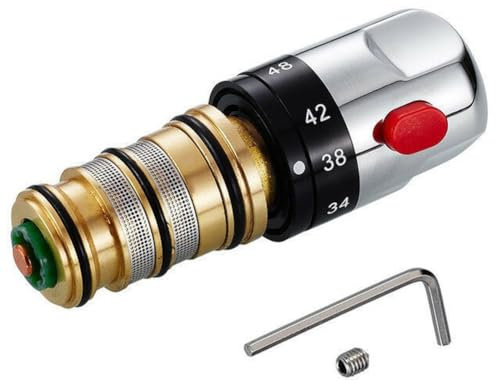 Thermostat-Kartusche Bad Dusche Mischbatterie Messing Ventil Bar Reparatursatz Ersatz, Kartusche Konstante Temperaturregelung Messing