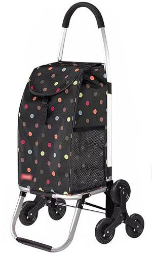 WHYATT Carrello per la Spesa Carrello Manuale Pieghevole Carrello Montascale e Carrello, Carrello con Maniglia e Ruote in Gomma
