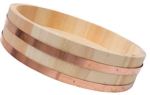 KARFRI 12 Größen Sushi-Reis-Mischwanne, japanische Sushi-Reisschüssel, Sushi-Zubereitung, Servierzubehör-Set, für Restaurantküche, 30 x 7,5 cm (52 x 14 cm)