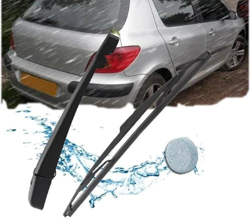 KUGVTER Für Peugeot 307 Schrägheck 2001-2014 Auto Heckscheibenwischerblatt Klingen Zurück Scheibenwischerarm 355mm Auto Styling