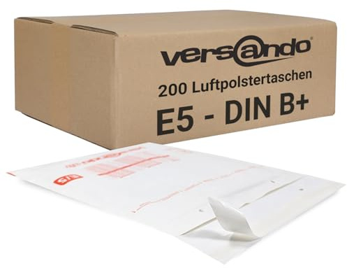 versando 200x E5 Luftpolsterumschläge Innenmaß 220 x 265 mm Außenmaß 240 x | 275 mm weiß für DIN B5 / B+