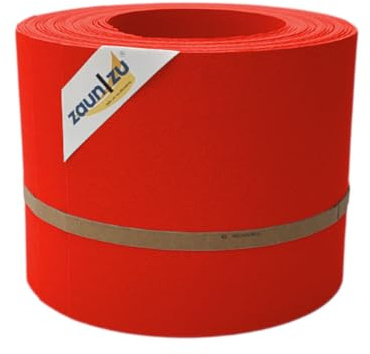 zaun|zu® Premium 10x Einzelstreifen | Sichtschutzstreifen PP für Doppelstabmatten UV-beständiger Sichtschutz | Zaunblende | Made in Germany | leichte Montage Rot, 10x 2,55m
