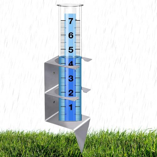 Pluviómetro digital, medidor de agua para lluvia | inalámbrico con estaca, reutilizable, prueba de congelación para patio, jardín, patios, césped