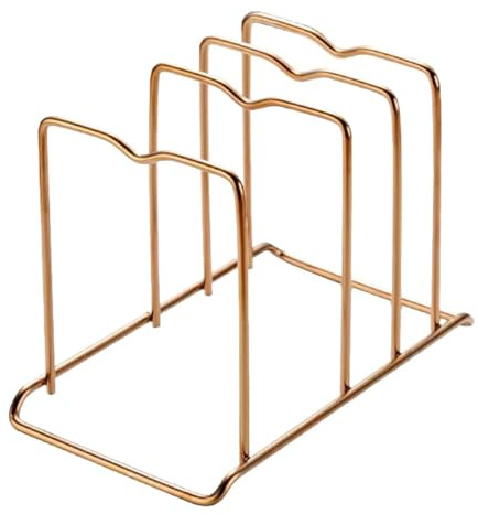 SiaBiced Pot Lid Organizer Rack Storage Organizer Drying Stand Kitchen Organizer Rack Rest for Chopping Boards, gold