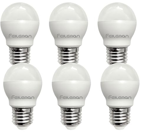 FEILEMAN Glühbirne E27 LED Warmweiß Ultrahelle 8W (Ersetzt 70W) 880LM 2700K, E27 LED Birne G45/P45 Golf Energiesparlampe G45 Mini Globe Birne Nicht Dimmbar, 6 Pack