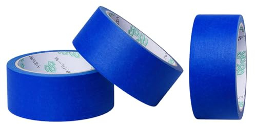 3Rolls Masking Tape Low Tack Masking Tape Decorating Tape Painters Tape | Masking Painters Masking Tape Writable Tape Masking Tape Paint Tape for Indoor Painting Stucco Masking(20mmx20m)(Blue)