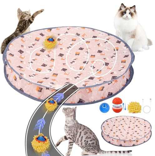POFIBO Interaktives Katzenspielzeug Ball – 360° Katzenball Elektrisch mit USB-Aufladung, 2 Modi zur Förderung des Jagdinstinkts, für Hunde und Katzen Aller Größen und Altersstufen geeignet