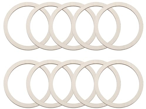 sourcing map Lot de 100 anneaux en bois brut naturel de 6,1 cm - Forme ronde et plate - Pour cadres, projets de bricolage, peinture, décoration d'intérieur