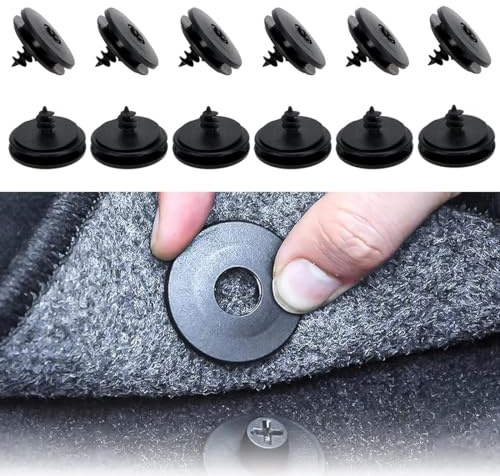 WeddHuis 12 Stück Universelle Fussmatten Halter Clips, Auto Fußmatten Clip, Geeignet zur Befestigung von Autoteppichen (Schwarz)