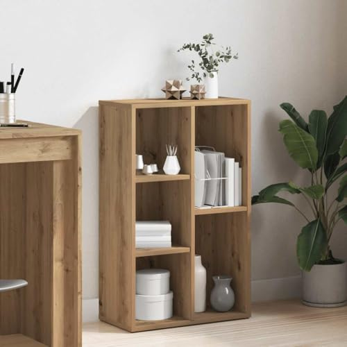 MOBCANT Bücherregal Artisan-Eiche 50x25x80 cm Holzwerkstoff, Regal Vitrinenschrank Bookshelf Standregal Geeignet für Schlafzimmer Arbeitszimmer Wohnung Wohnzimmer