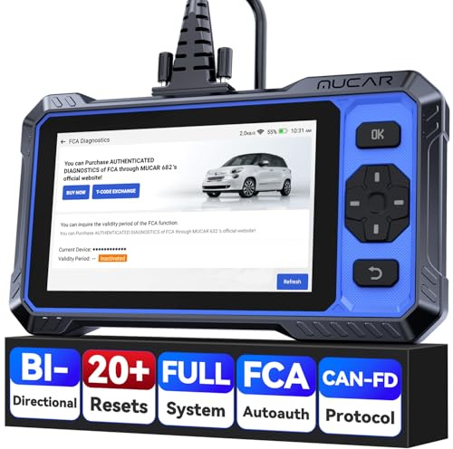 OBD2 Scanner, MUCAR 682 AI-Assisted Car Diagnostic Tool, Automotive Bidirectional Scan Tool, FULL Systems Car Diagnostic Scanner, Scanner for Car with 20+ Reset, CAN FD & FCA SGW, Lifetime Free Update