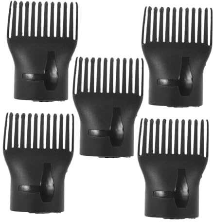 HAPINARY Bocchetta Concentratore Pettine per Asciugacapelli 5 Pezzi in Pa Nero per Chioma Ricci e Sottili Asciugatura e Styling Simultanei Uso Quotidiano e Feste