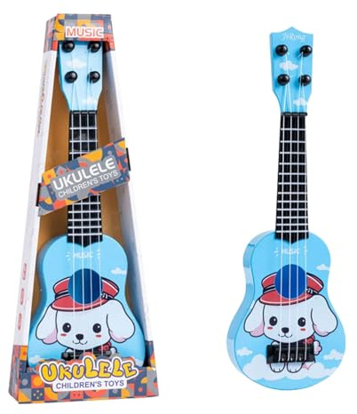 Ukulele giocattolo per bambini, 36cm Chitarra giocattolo con 4 corde regolabili, Strumento musicale ukulele per bambini, Mini Chitarra Musica Giocattoli Educativi per Ragazzo Ragazza Regali (A)