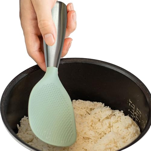 Cazzuola Per Riso | Cazzuola Server Di Riso Antiaderente E Autoportante | Utensili Da Cucina Antiscivolo Per Preparare Cottura Servire | Utensile Da Cucina Preparazione Alimenti Zuppa