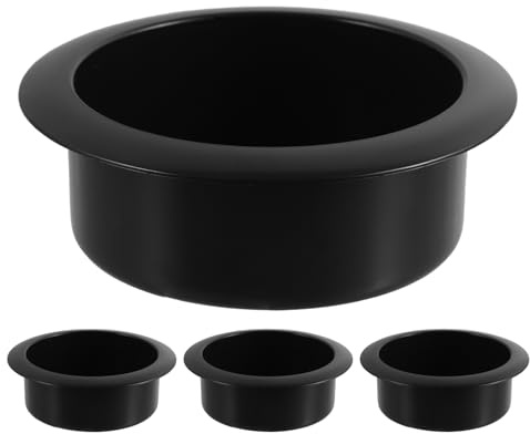 Cabilock 4 Piezas Portavasos de Plástico Negro para Coche y Caravana Inserto Resistente para Bebida Soporte Multifunción Compatible con Sofá Camión y Embarcación