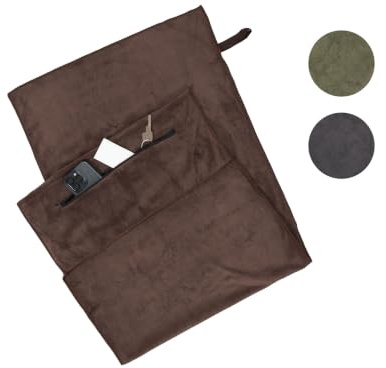 ZOLLNER Fitnesstuch - braun - 50x120 cm - 95% Polyester 15% Nylon - mit Reißverschlusstasche - 30°C waschbar - Hotelqualität - Standard 100 by Oeko-TEX®