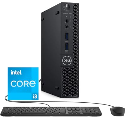 Dell Optiplex 3060 Mini ordinateur PC Intel Core i3-8100, 8 Go de RAM, 256 Go SSD, clavier américain QWERTY, WiFi, Bluetooth, Windows 11 Pro (renouvelé)