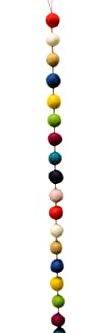 Frida Feeling Fair-Trade Filz-Girlande „Kugeln“ | DEKO-HÄNGER | Dekoration | EDLES NATURPRODUKT | Fairtrade | Pom Pom Girlande | 5 LÄNGE ca. 150 cm (Bunt)