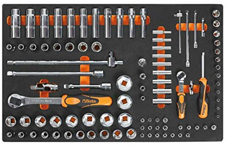 Beta M100 1/4-1/2 set di chiavi a bussola Inlay Foam