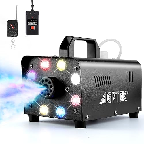 Macchina del fumo 500W, Macchina della nebbia con telecomando senza fili e luce a LED colorata, adatta per Halloween, Natale, Matrimonio, Parità, DJ Performance e Stage Show ecc