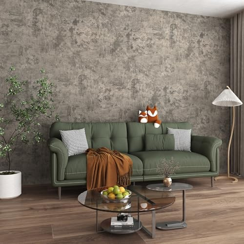 JSEVEM 40CM×5M Extra Thick Light Brown Grey Concrete Wallpaper Peel and Stick Gray Concrete Cement Contact Paper Vinyl Matte Textured Industrial Adhesive Furniture Sticker for Kitchen Cabinets Worktop