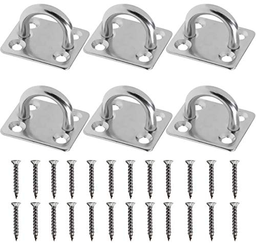 6pcs Plaque à Oeil Anneau d'ancrage en Acier Inoxydable, NALCY 6M Plaques à Oeil Oblongues pour GréEment Bateau, MatéRiel De Pont Marin