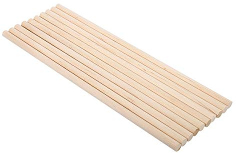 10 st träpinnar långa träpinnar naturliga träpinnar träverktyg för DIY konst hantverk(10 mm x 30 cm)