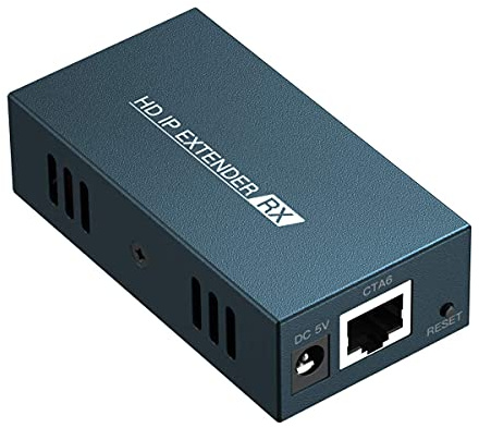 PWAYTEK HDMI Extender sur IP 150m, compatible câble Cat5e/Cat6/Cat7/Cat8, prend en charge boucle locale et diffusion un vers plusieurs via commutateur réseau, récepteur uniquement (Bleu RX)
