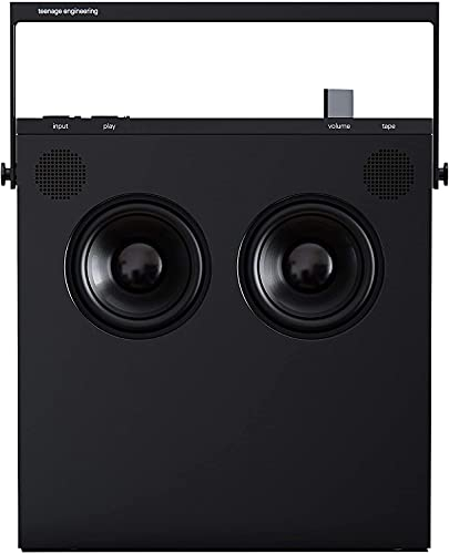 Teenage Engineering OB-4 (Tragbarer drahtloser Bluetooth-Stereo-Lautsprecher mit UKW-Radio und langlebigem, wiederaufladbarem 40-Stunden-Akku, Motorisierter Volume und Tape Regler)