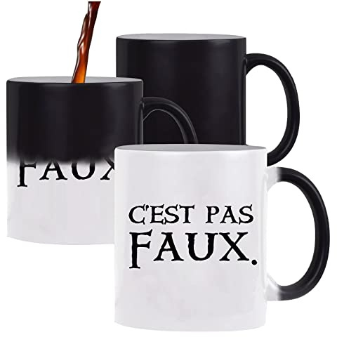 Planetee Mug magique thermoréactif Pêcher Journée Parfaite| tasse change couleur chaleur humour idée cadeau anniversaire Noël homme femme
