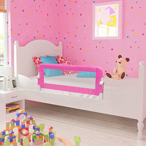 1Stk Bettgitter Kleinkinder Rausfallschutz Bett, höhenverstellbares Klappbar Bettschutzgitter Mit Durchsichtigem Netzgewebe, Rausfallschutz, Babybettgitter, Kinderbettgitter, Bettschutzgitter, Rosa