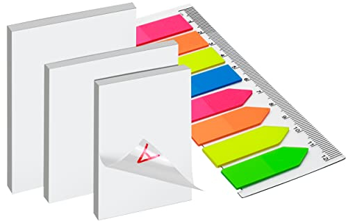 Leobro transparente Haftnotizen, 310 Stück, transparent, selbstklebend, 3 Größen, 150 Stück, durchsichtige Index-Registerkarten, 160 Stück, Lesen von Notizen, 3 Stück