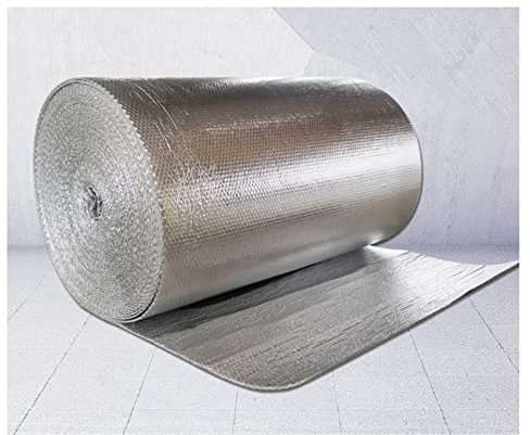 Selbstklebe Wärmereflektierende Luftpolsterfolie Isolierfolie Dämmfolie Heizkörper Reflexionsfolie Doppelte Alu Luftpolsterfolie Aluminium-Für Dächer Wände,Böden Wärmehaltung,3mm（thk）,1 *8M (8m²)